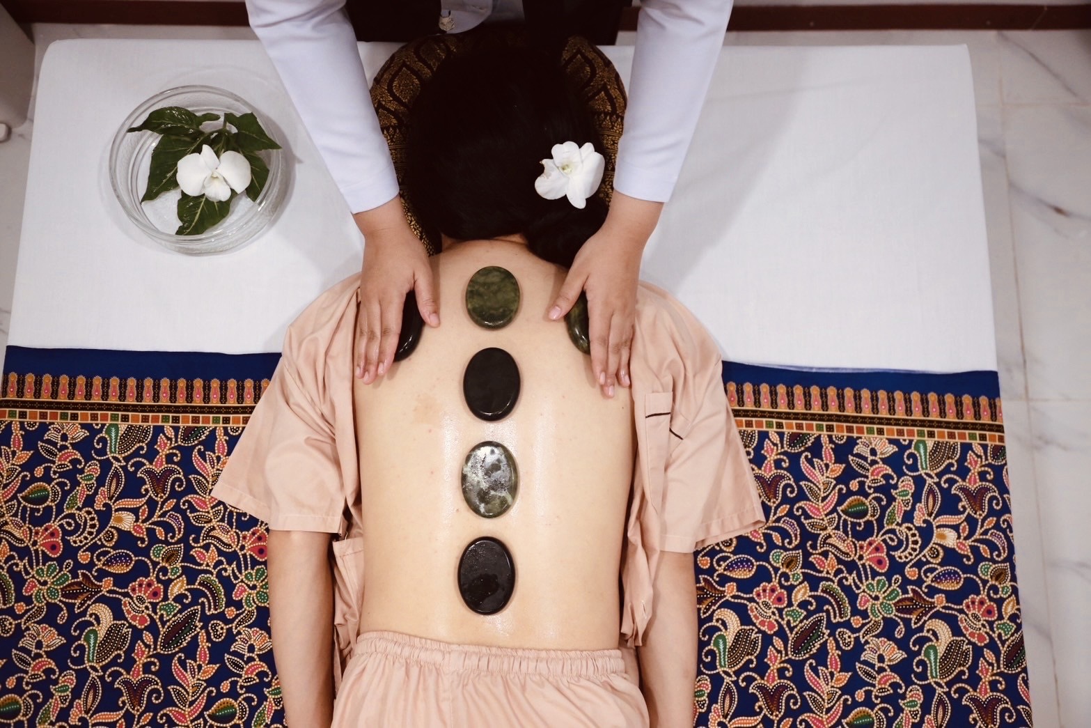 Hot stone therapy